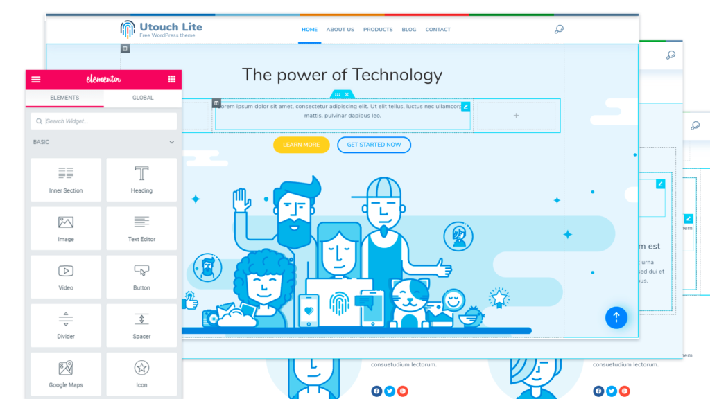 Utouch Lite customization panel